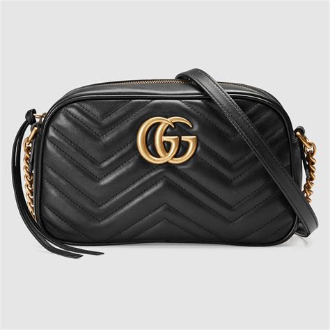 gucci black gg marmont small matelassé shoulder bag|gucci marmont bag small black.